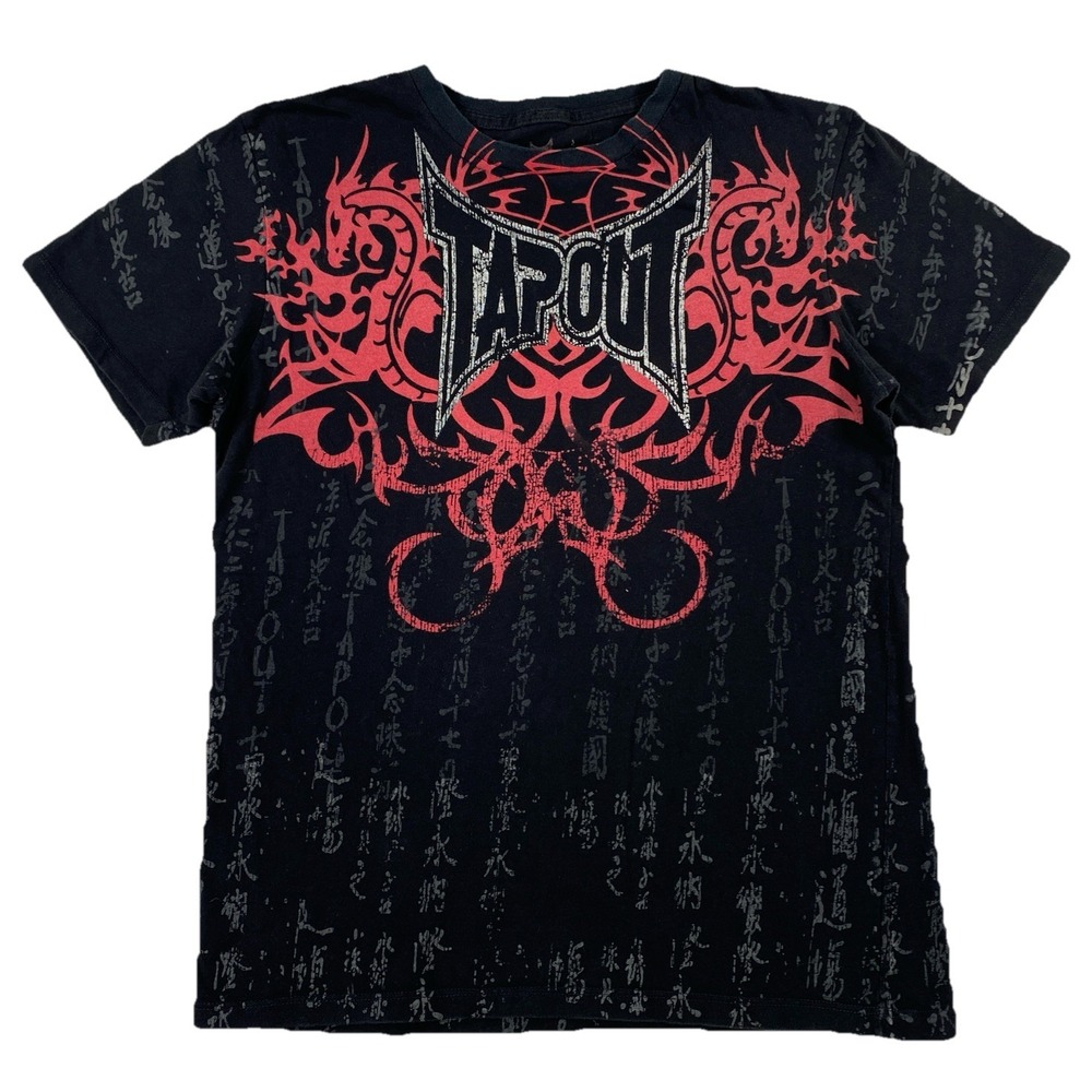Tapout Tribal Kanji Dragons Graphic T-Shirt Women's Large
